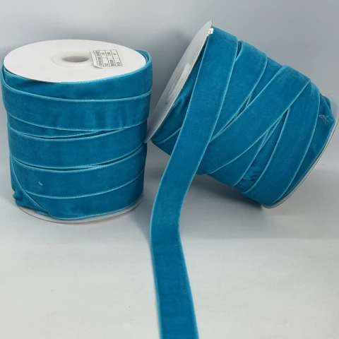 Стрічка оксамит 2 см (25 ярдів/22,75 м.), 49 бірюза