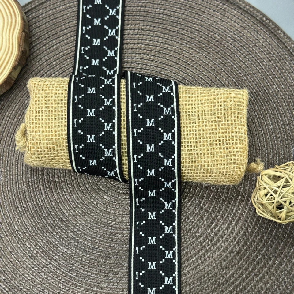 Лампас трикотажний D#7 M 4 см (50 м) , C:6 чорний