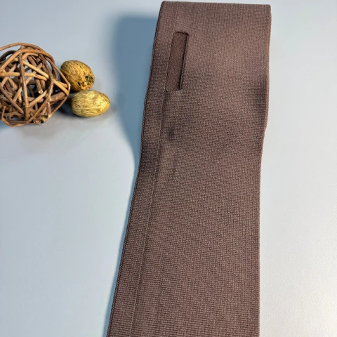 Пояс трикотажний довяз D#1 (8.5см*90 см), темний коричневий