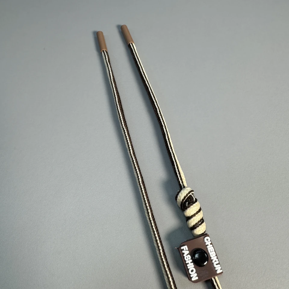 Шнурок в штани CHEBKUN (140 см), коричневий+бежевий