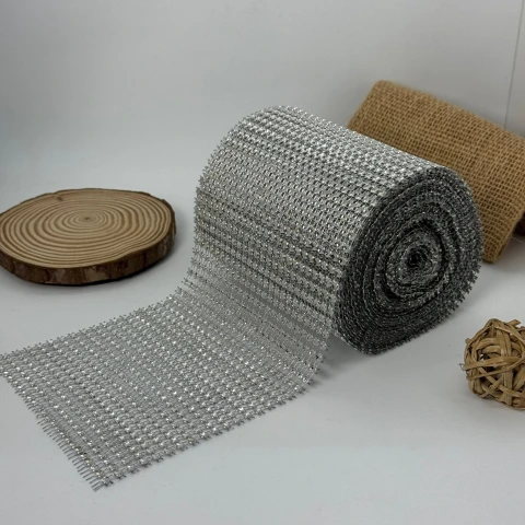 Тасьма пластикова імітація 24 ряда 12 см (10 ярдів/9,14 м.), срібло