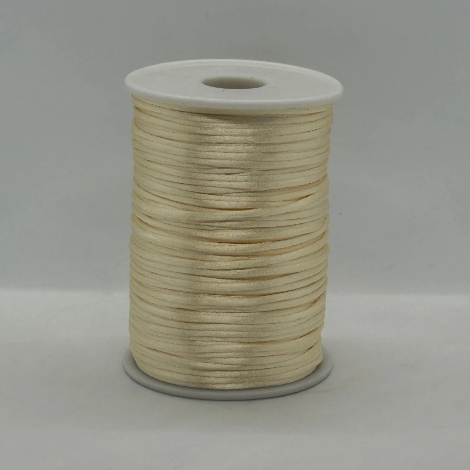 Атласная корсетная тесьма 2.3 мм (100 ярдов/91,44 м.), 15 крем