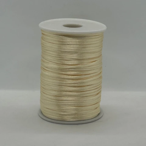 Атласная корсетная тесьма 2.3 мм (100 ярдов/91,44 м.), 15 крем