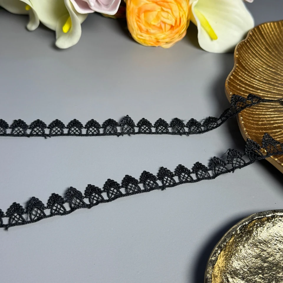 Мереживо поліестер ВВ104793 2 см.(30 ярдів/27.3 м.), чорний