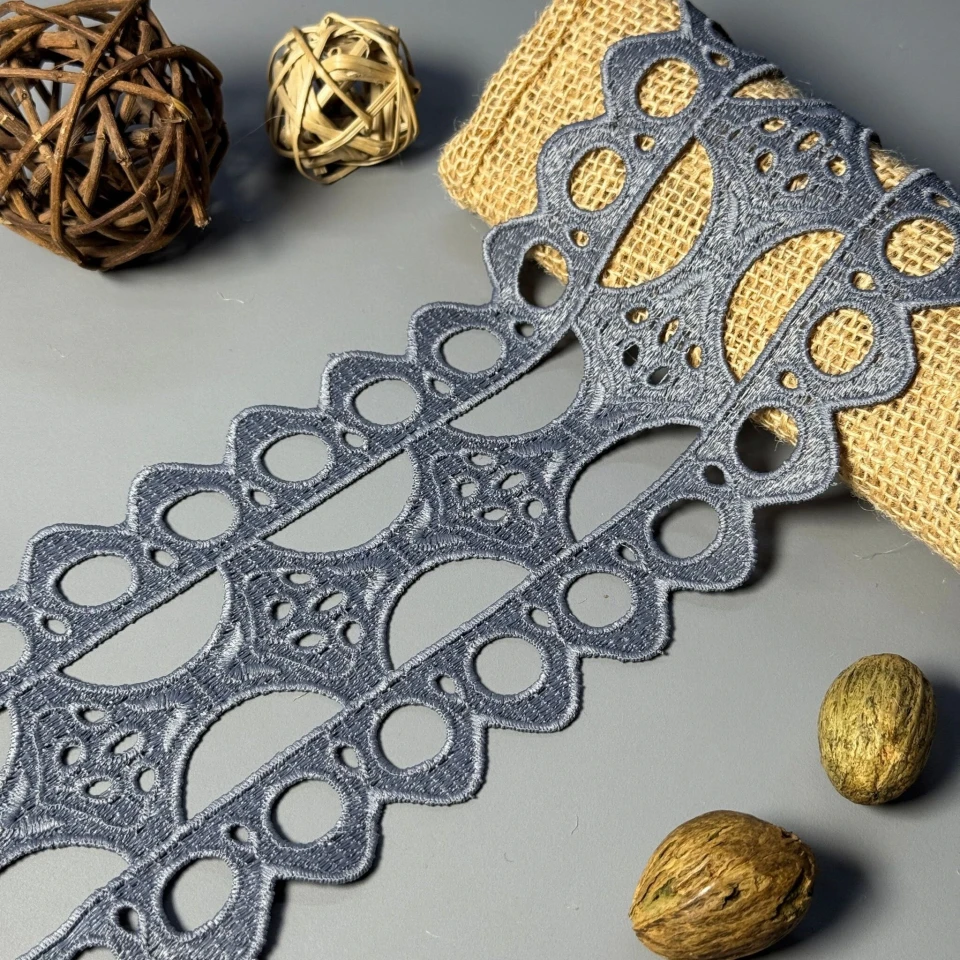 Кружево полиэстер 175 10 см.(19-20 метров), серый (19 метров)