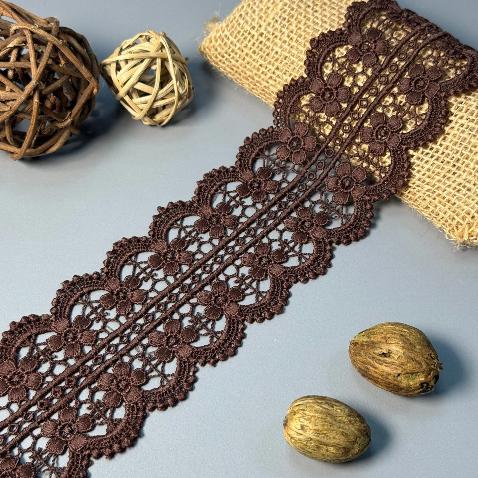 Кружево полиэстер 171 7 см.(19.7 метров), коричневый