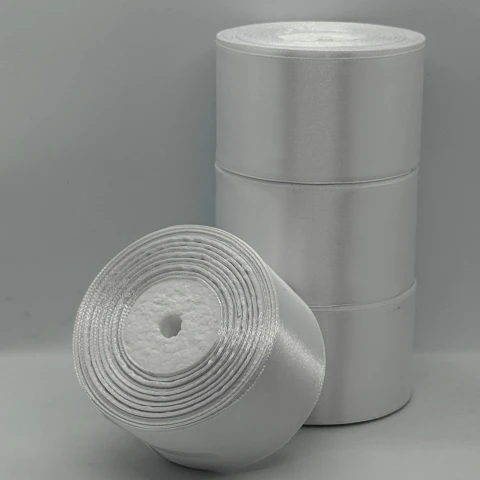 Стрічка атласна 5 см (4*36 ярдів), 01 білий