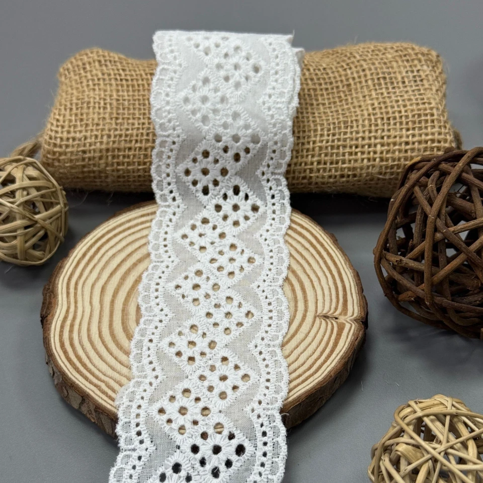 Мереживо прошва 8120 5,5 см.(30 ярдів/27,4 м.), Білий