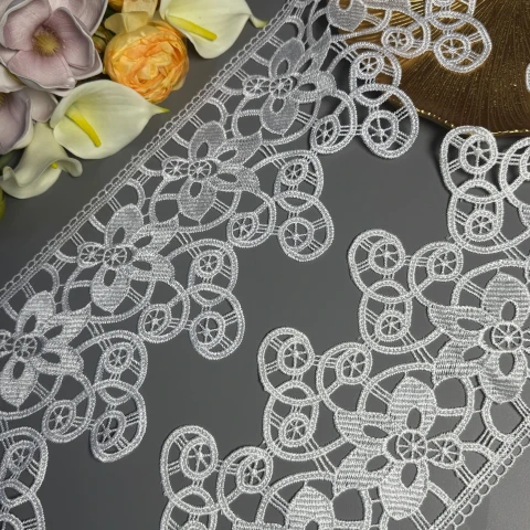 Мереживо поліестер ВВ301762-15 15 см.(15 ярдів/13.5 м.), білий