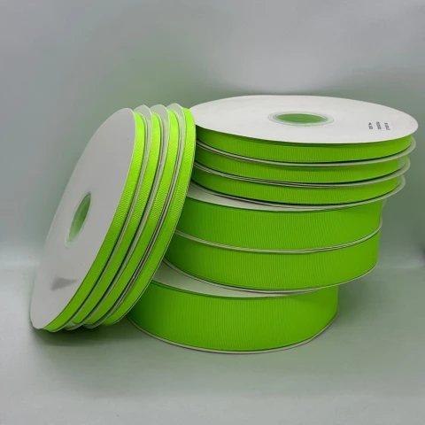 Стрічка репс 0.65 см (33*100 ярдів/91 м.), 1057 неон зелений