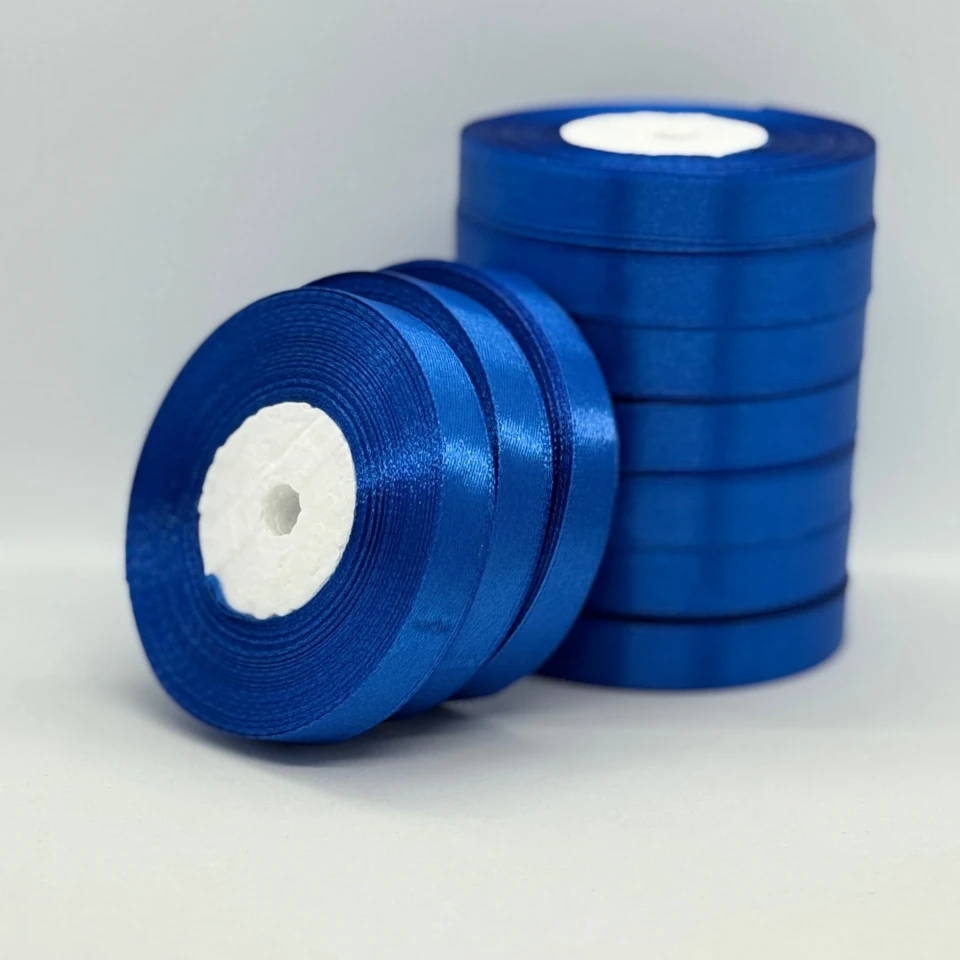 Стрічка атласна 1.2 см (10*36 ярдів), 40 синій