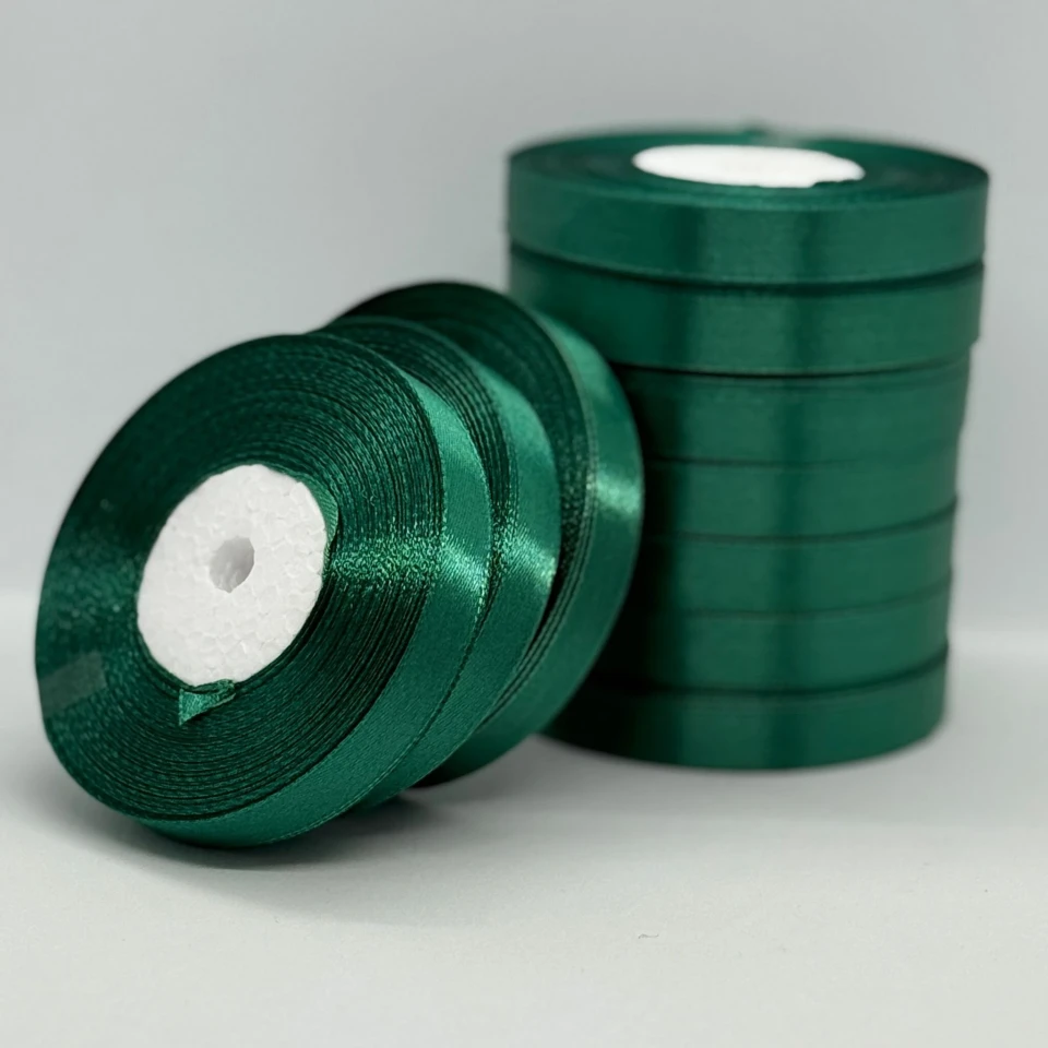 Стрічка атласна 1.2 см (10*36 ярдів), 56 ізумруд