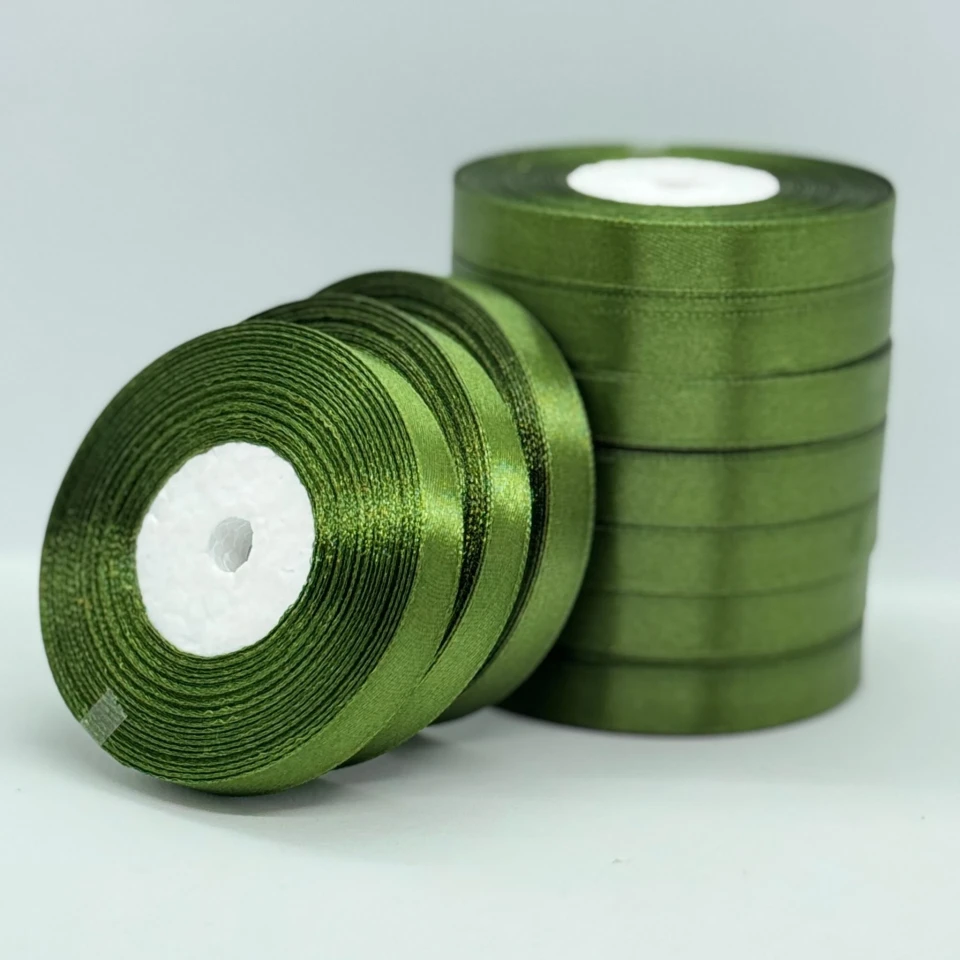 Стрічка атласна 1.2 см (10*36 ярдів), 112 горчичний