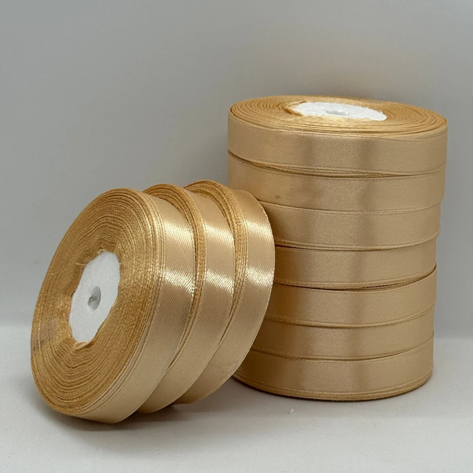 Стрічка атласна 1.2 см (10*36 ярдів), 155 бежевий