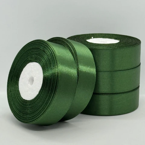Стрічка атласна 2.5 см (5*36 ярдів), 49 зелена трава