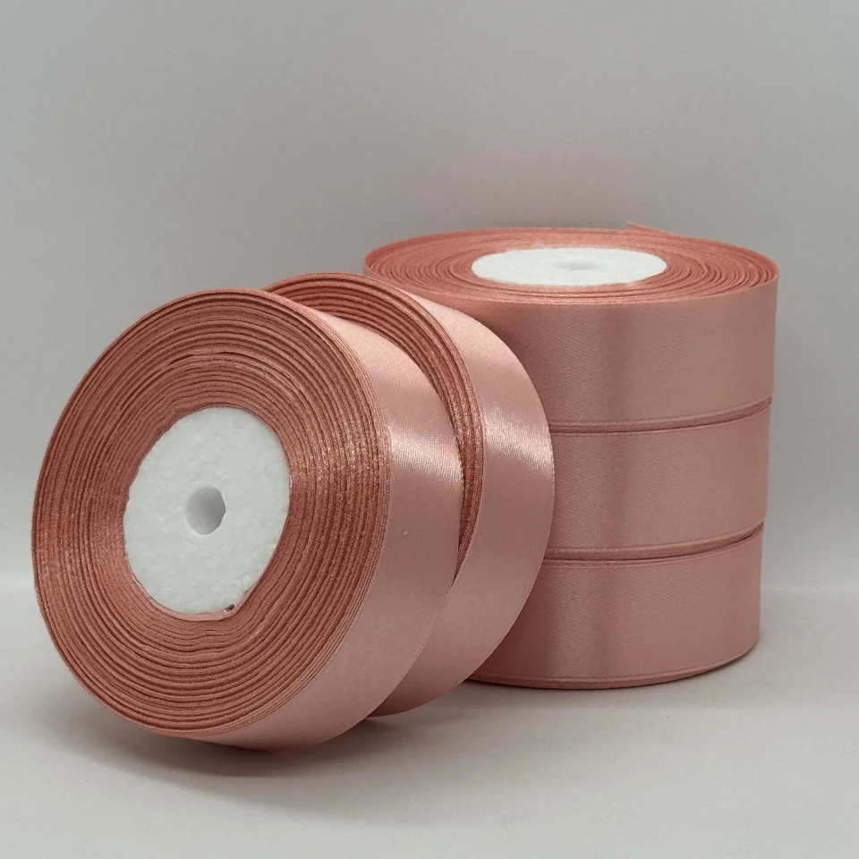 Стрічка атласна 2.5 см (5*36 ярдів), 146 темний пудровий