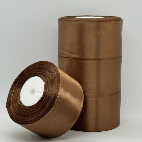 Стрічка атласна 5 см (4*36 ярдів), 30 коричневий
