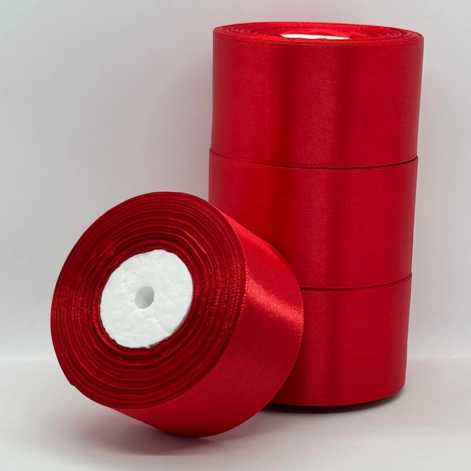 Стрічка атласна 5 см (4*36 ярдів), 163 червоний