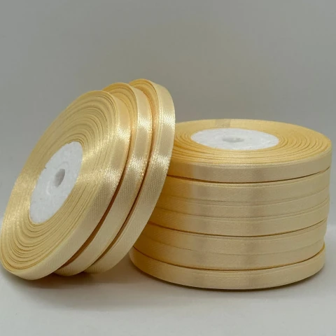 Стрічка атласна 0.6 см (10*36 ярдів), 02 темний молочний