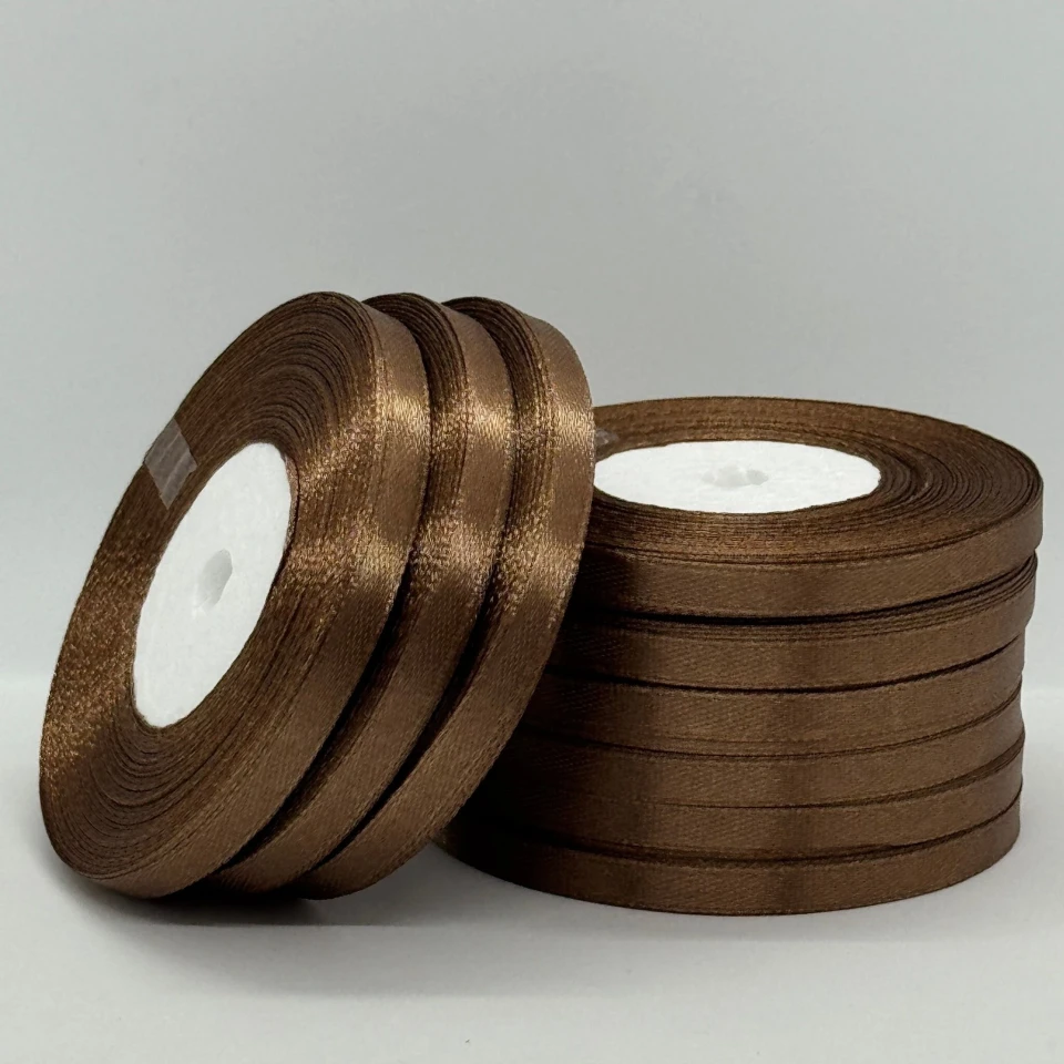 Стрічка атласна 0.6 см (10*36 ярдів), 30 коричневий