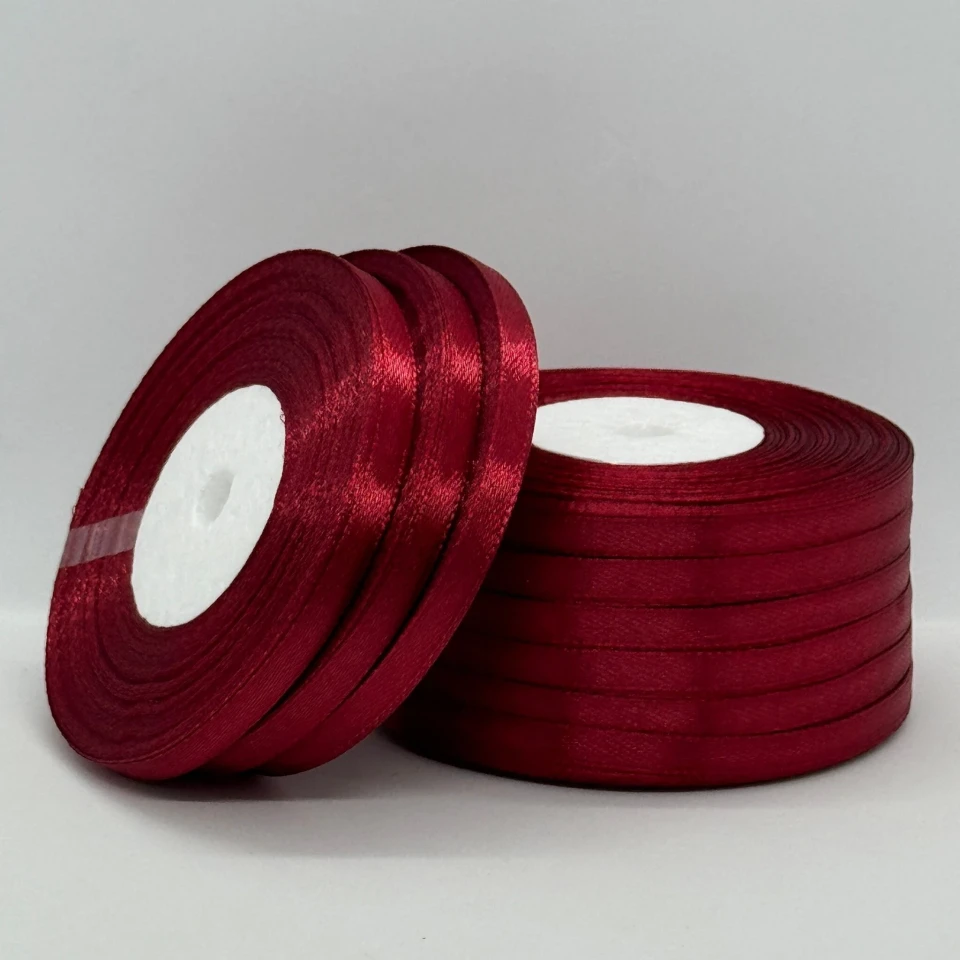 Стрічка атласна 0.6 см (10*36 ярдів), 48 карміновий