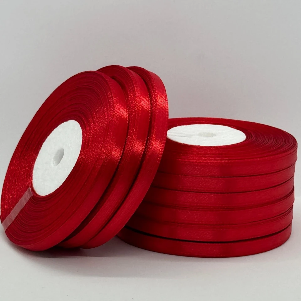 Стрічка атласна 0.6 см (10*36 ярдів), 163 червоний