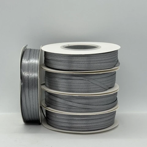 Стрічка атласна 0.3 см (5*100 ярдів), 180 темний сірий