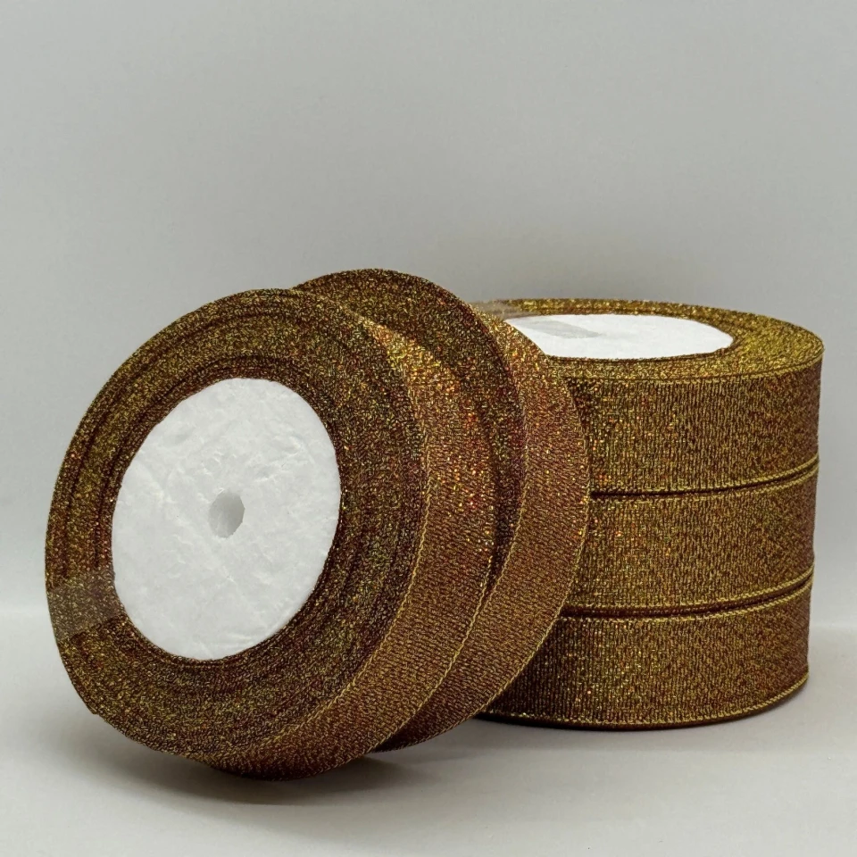 Тасьма парчева 2,5 см (5*25 ярдів/22,75 м.), 48 бордо + золото