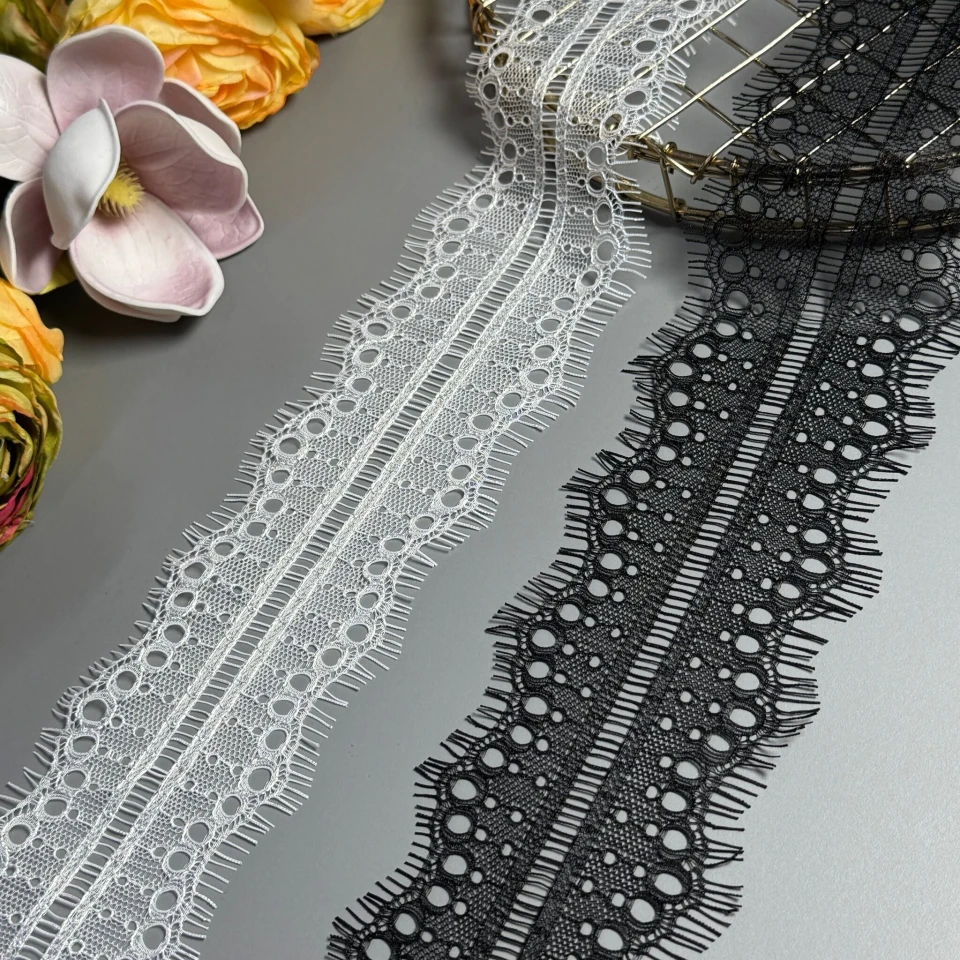 Мереживо французьке J73002 7 см (10*3 м.), J73002 чорний 7 см.