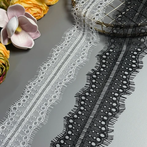 Мереживо французьке J73002 7 см (10*3 м.), J73002 чорний 7 см.