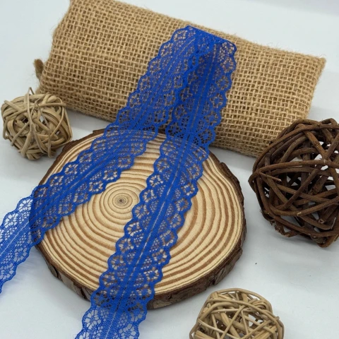 Кружево не стрейч 1658-2 2.8см (400 ярдов/364 м.), 13 синий