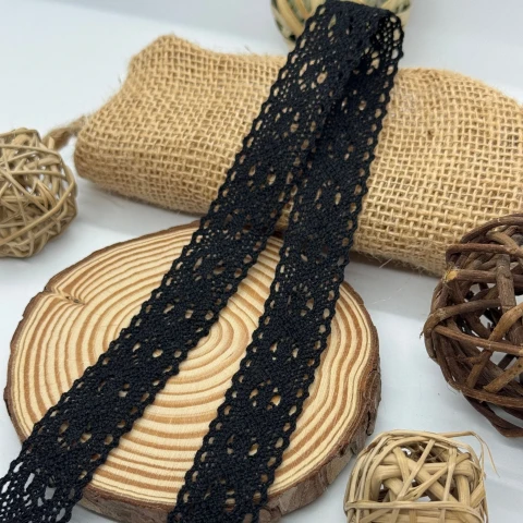 Мереживо макраме 6006 3 см.(200 ярдів/182,8 м.), чорний