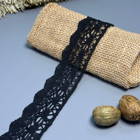 Мереживо макраме 8547 4 см (200 ярдів/182,8 м.), чорний