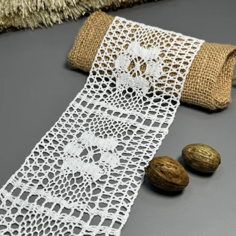 Мереживо макраме 8440 8 см (50 ярдів/45,7 м.), молочний