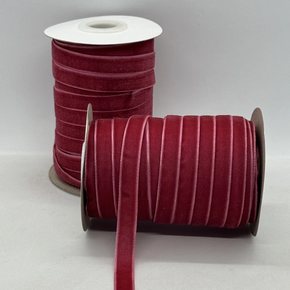 Стрічка оксамит 1 см (25 ярдів/22,75 м.), 26 кораловий