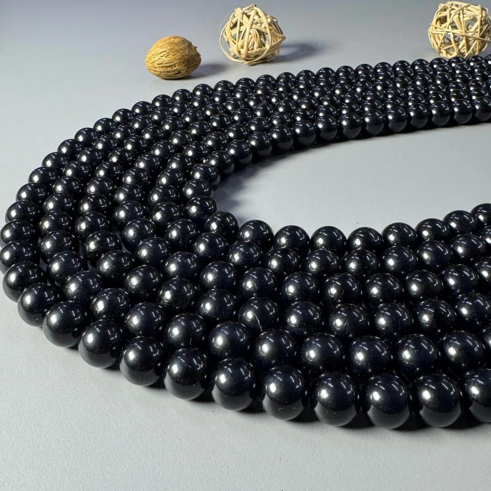 Перли на нитці 14 мм 1 кг, чорний