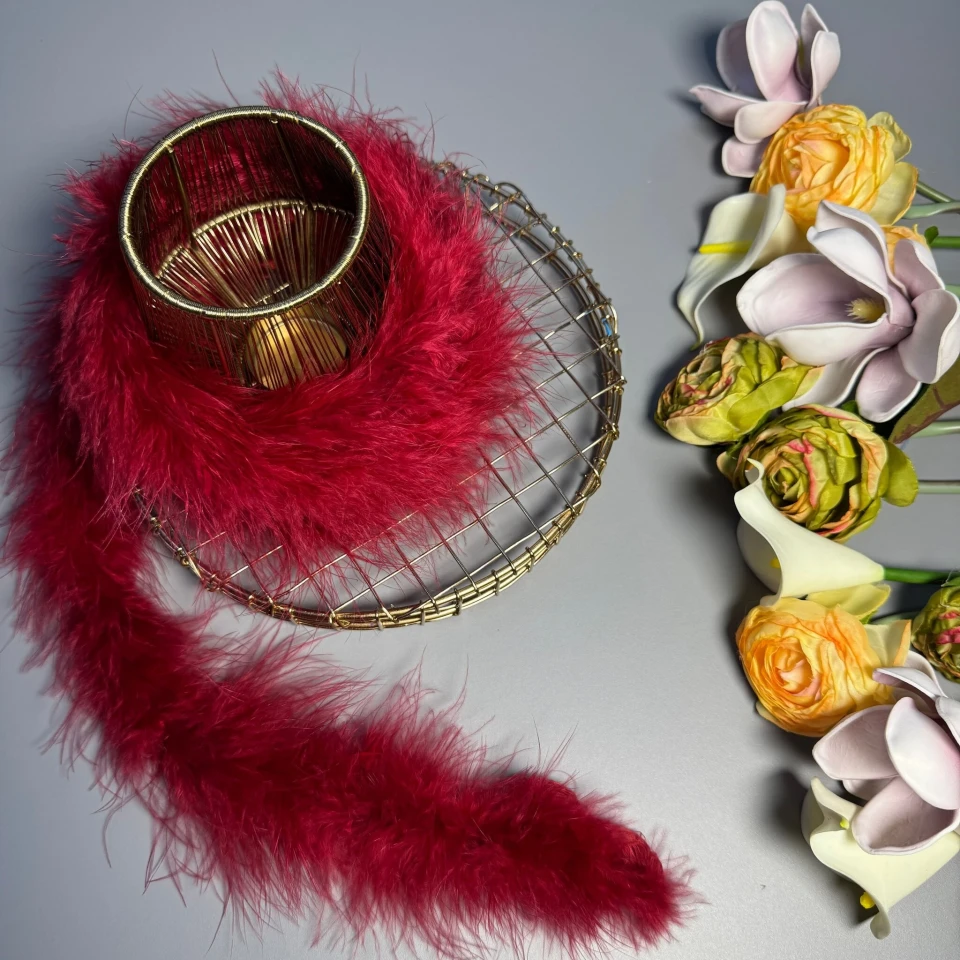 Пір'я боа 16 гр. (2 метра), 25 бордовий