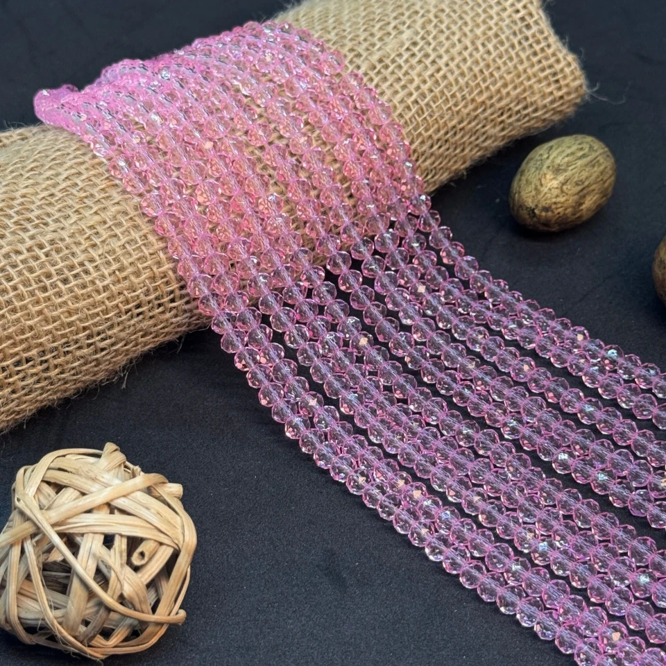 Хрусталь на нитці 6 мм (10*83 шт.), М095 ніжно-рожевий