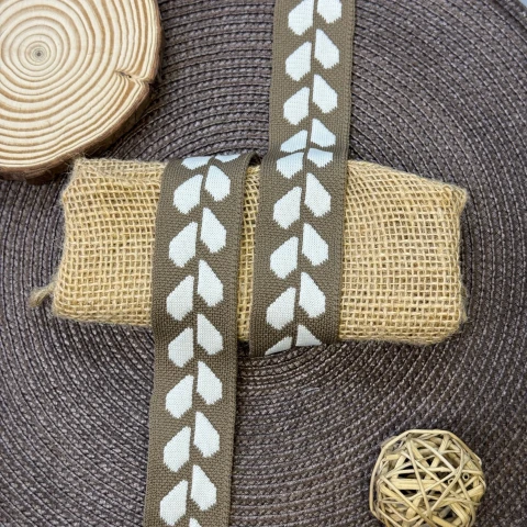 Лампас трикотажний D#3 3.5 см (50 м), C:2 темно бежевий