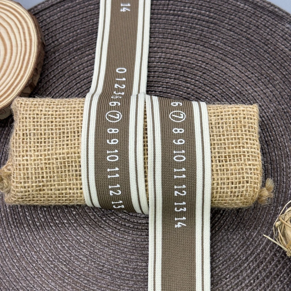 Лампас трикотажний D#5-2 цифри 0-14 4 см (50 м) , C:2 темно бежевий