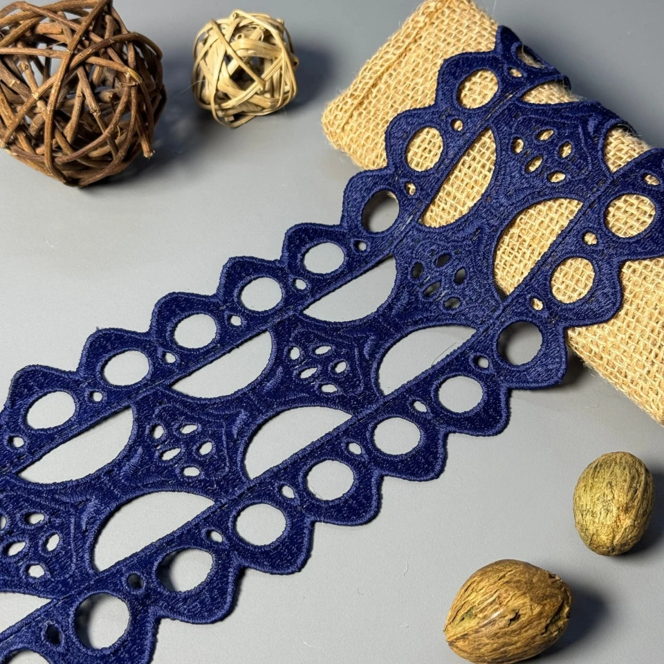 Мереживо поліестер 175 10 см.(19-20 метрів), синій (19 метрів)