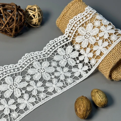 Мереживо поліестер 147 10 см.(19.8-20 метрів), білий (19.8 метрів)