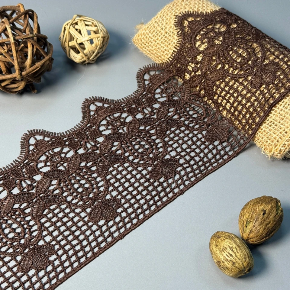 Кружево полиэстер 174 11,5 см.(19,5 метров), коричневый