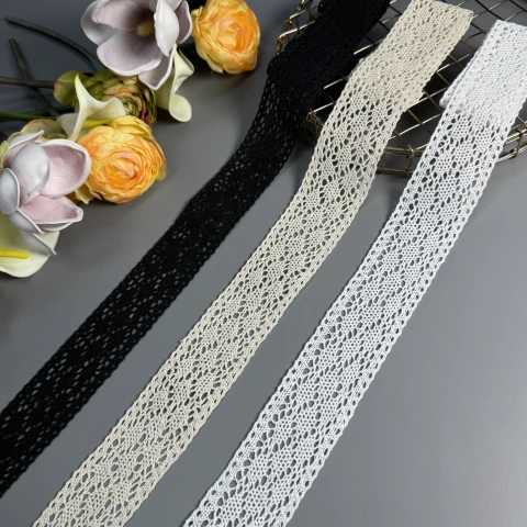 Мереживо макраме 8499 4,5 см (200 ярдів/182,8 м.), чорний