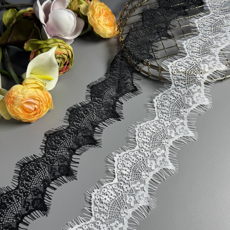 Мереживо французьке J73128 6.5 см. (20*3 м.), чорний