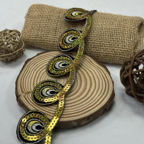 Тасьма клейова люрекс 8192 (4.8 м), 2 жовтий