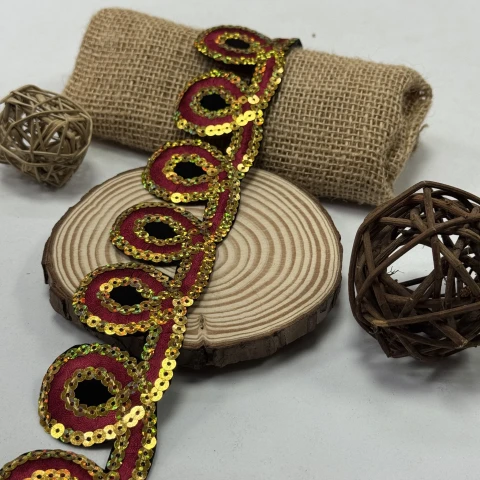 Тасьма клейова люрекс  8193 (4.8 м), бордовий