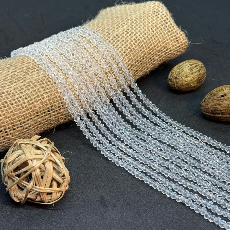 Хрусталь на нитці 4 мм (10*113 шт.), М001 прозорий