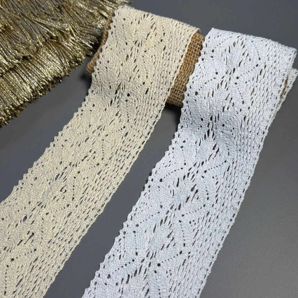 Мереживо макраме А6128 7,5 см.(50 ярдів/45,7 м), бежевий