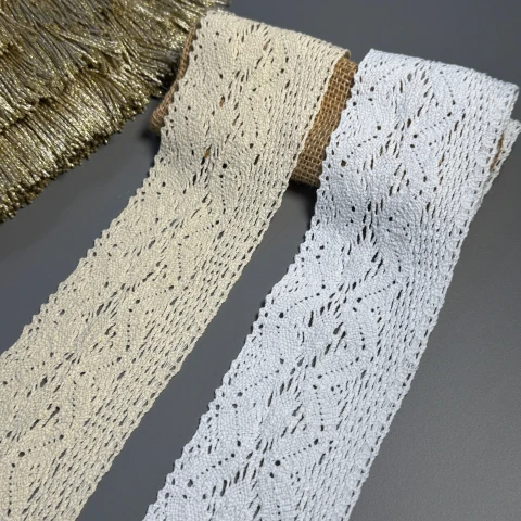 Мереживо макраме А6128 7,5 см.(50 ярдів/45,7 м), бежевий
